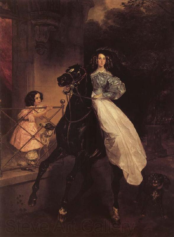 Karl Briullov Rider,Portrait of Giovannina and Amazillia Paccini